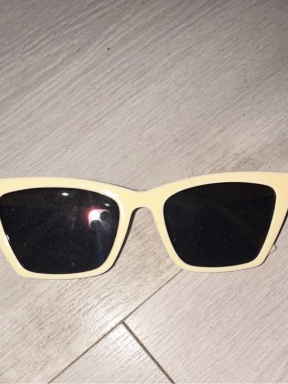 Classic Women's Cream Rectangle Sunglasses